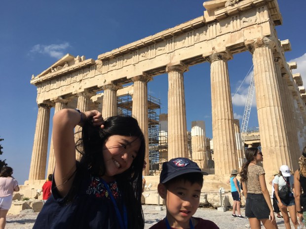 The acropolis is an undeniable marvel towering over the greek capital. Traveling Stroller Greece Cruise Santorini Mykonos Athens Katakolon