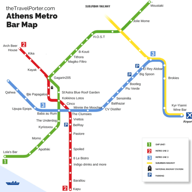 Maps are a terrific way to learn about geography. The Ultimate Bar Crawl Athens First Ever Metro Bar Map The Travelporter